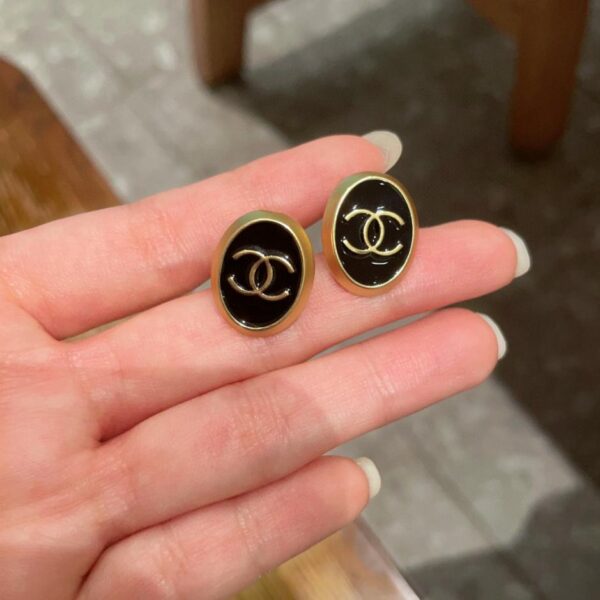 réplica,joyas,joyería,1:1,replica,fake,lujo,barato Aretes Chanel Square con doble C (BFA3)