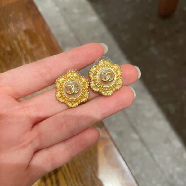 réplica,joyas,joyería,1:1,replica,fake,lujo,barato Aretes clásicos con doble C de Chanel (B3FA)