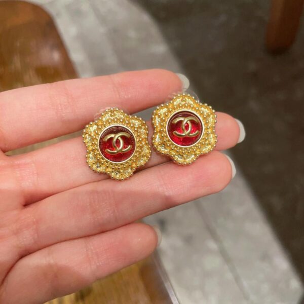 réplica,joyas,joyería,1:1,replica,fake,lujo,barato Aretes clásicos con doble C de Chanel (F491)