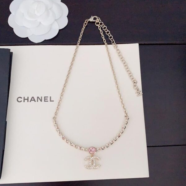 réplica,joyas,joyería,1:1,replica,fake,lujo,barato Chanel último collar grande de cuero negro cc (6B52)
