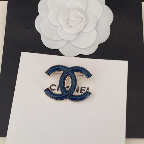 réplica,joyas,joyería,1:1,replica,fake,lujo,barato Chanel último broche cc de resina azul (F12F)