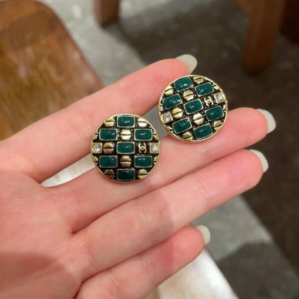 réplica,joyas,joyería,1:1,replica,fake,lujo,barato Aretes redondos con doble C de Chanel (2658)