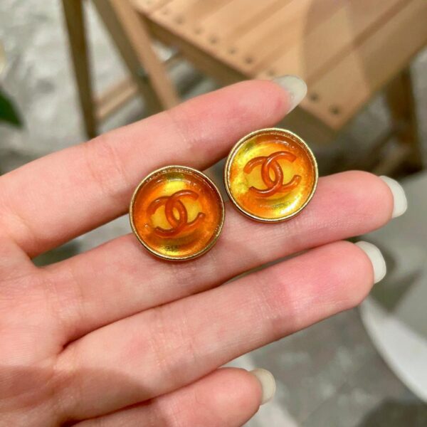 réplica,joyas,joyería,1:1,replica,fake,lujo,barato Aretes redondos con doble C de Chanel (7B9D)