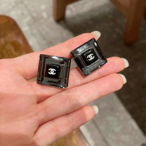 réplica,joyas,joyería,1:1,replica,fake,lujo,barato Aretes con doble C y perlas cuadradas de Chanel (0E56)