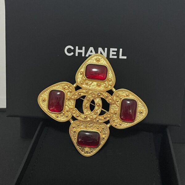 réplica,joyas,joyería,1:1,replica,fake,lujo,barato Broche estilo palacio de Chanel (E984)