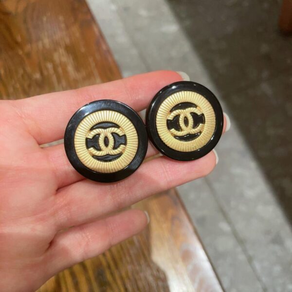 réplica,joyas,joyería,1:1,replica,fake,lujo,barato Aretes Chanel doble C en tres colores (DB09)