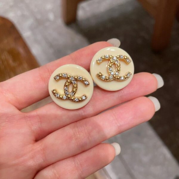 réplica,joyas,joyería,1:1,replica,fake,lujo,barato Pendientes redondos con doble C de Chanel (7381)