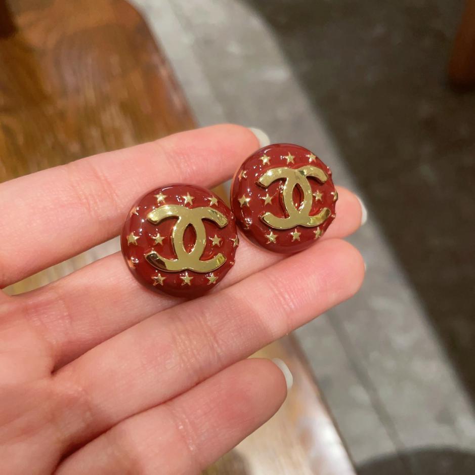 réplica,joyas,joyería,1:1,replica,fake,lujo,barato réplica,joyas,joyería,1:1,replica,fake,lujo,barato Pendientes Chanel Star Double C (CF7D)