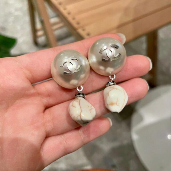 réplica,joyas,joyería,1:1,replica,fake,lujo,barato Pendientes Chanel Pearl Double C (74CF)