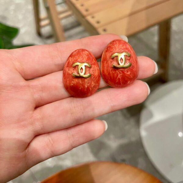 réplica,joyas,joyería,1:1,replica,fake,lujo,barato Pendientes Chanel con racimo de uvas y doble C (690B)