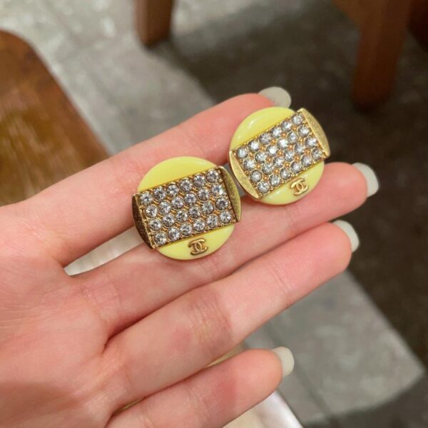 réplica,joyas,joyería,1:1,replica,fake,lujo,barato Aretes de diamantes Chanel Doble C (353C)