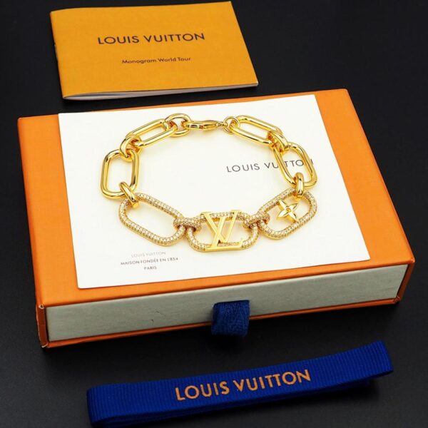 réplica,joyas,joyería,1:1,replica,fake,lujo,barato Pulsera de diamantes de imitación degradados en rosa y blanco con cadena de diámetro de alambre Louis Vuitton (D1A0)