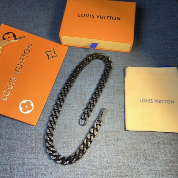 réplica,joyas,joyería,1:1,replica,fake,lujo,barato Collar de pareja de cadena cubana de eslabones de cadena louis vuitton (3CFF)