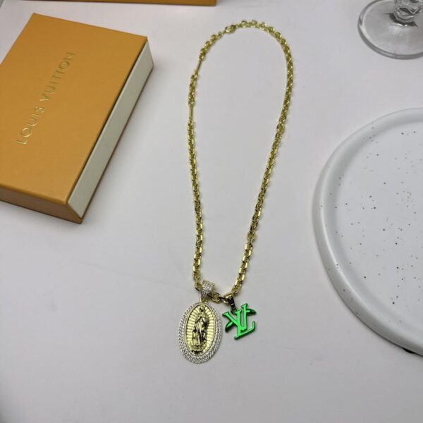 réplica,joyas,joyería,1:1,replica,fake,lujo,barato Collar Louuis Vuitton oro estilo pareja (8145)
