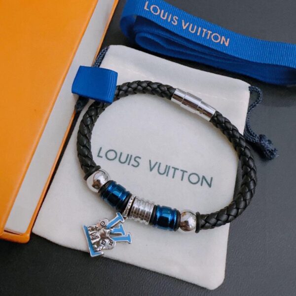 réplica,joyas,joyería,1:1,replica,fake,lujo,barato Pulsera de cuerda de piel de vaca Louuis Vuitton contador RW nuevo modelo de pareja de estilo (C1A3)