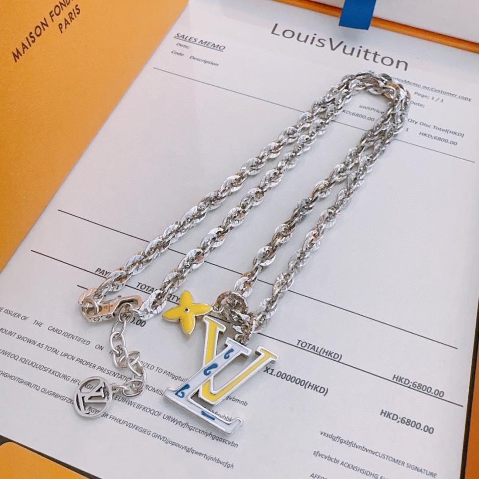 réplica,joyas,joyería,1:1,replica,fake,lujo,barato réplica,joyas,joyería,1:1,replica,fake,lujo,barato Collar Louuis Vuitton Contador RW nuevo modelo de pareja de estilo (F0E1)