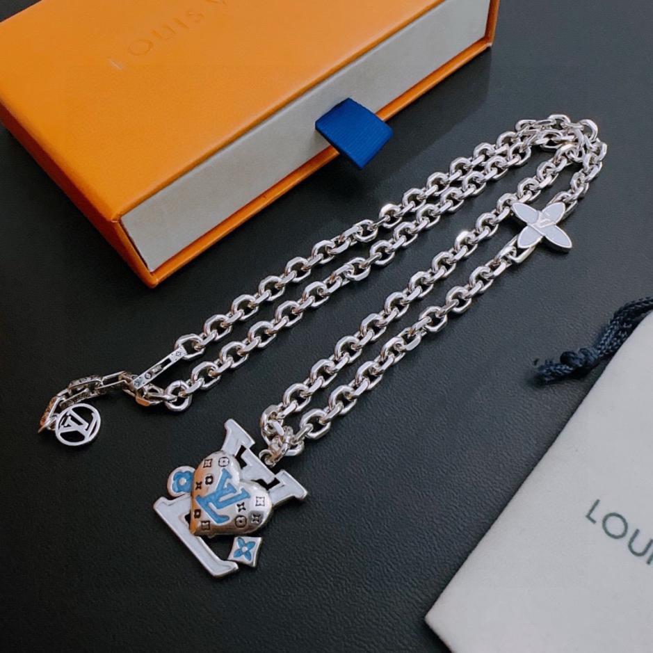 réplica,joyas,joyería,1:1,replica,fake,lujo,barato réplica,joyas,joyería,1:1,replica,fake,lujo,barato Collar Louuis Vuitton RW contador nuevo estilo modelo pareja (56E9)