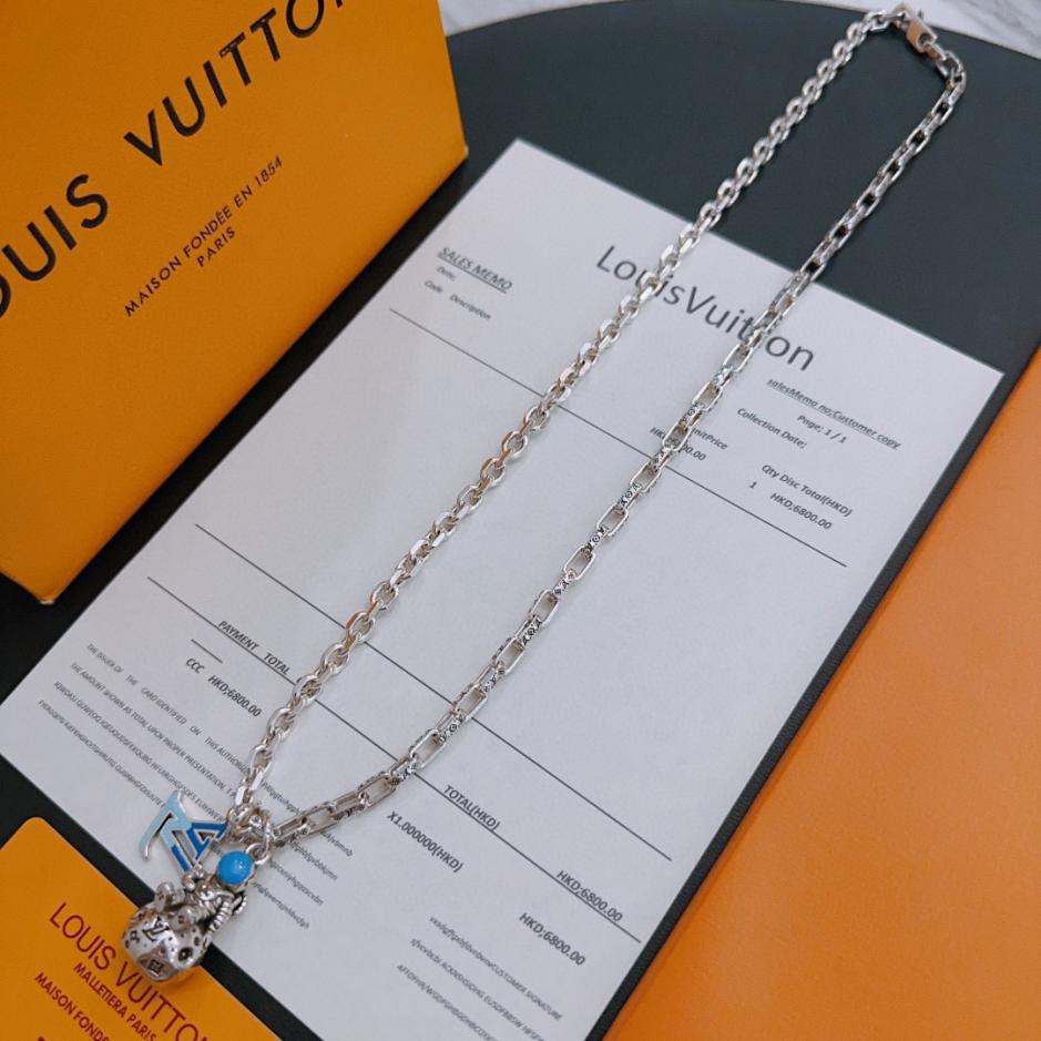 réplica,joyas,joyería,1:1,replica,fake,lujo,barato réplica,joyas,joyería,1:1,replica,fake,lujo,barato Collar Louuis Vuitton Contador RW nuevo modelo de pareja de estilo (8F12)