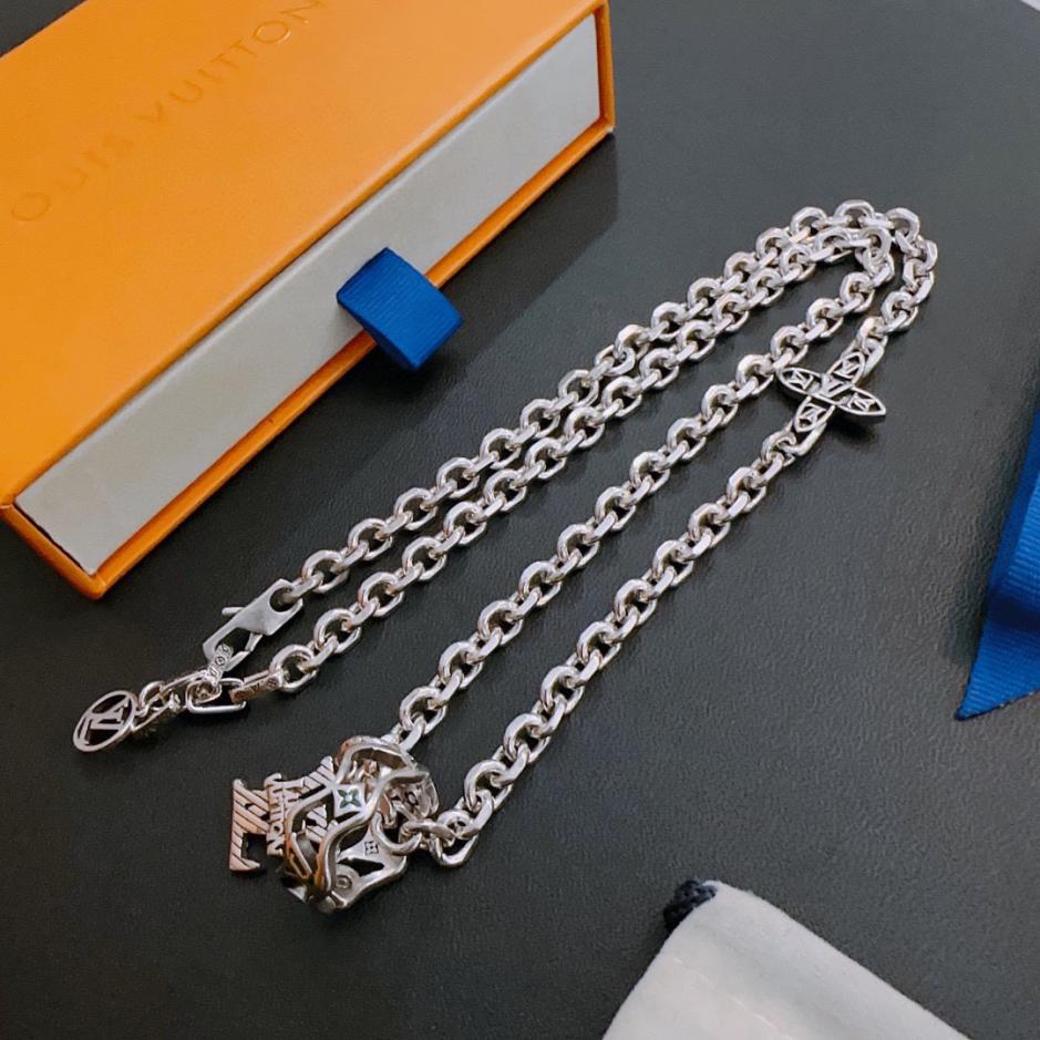 réplica,joyas,joyería,1:1,replica,fake,lujo,barato réplica,joyas,joyería,1:1,replica,fake,lujo,barato Collar Louuis Vuitton Contador RW nuevo modelo de pareja de estilo (E189)