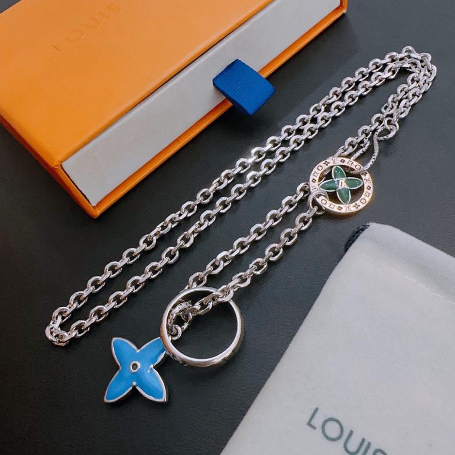 réplica,joyas,joyería,1:1,replica,fake,lujo,barato réplica,joyas,joyería,1:1,replica,fake,lujo,barato Collar Louuis Vuitton Contador RW nuevo modelo de pareja de estilo (4220)