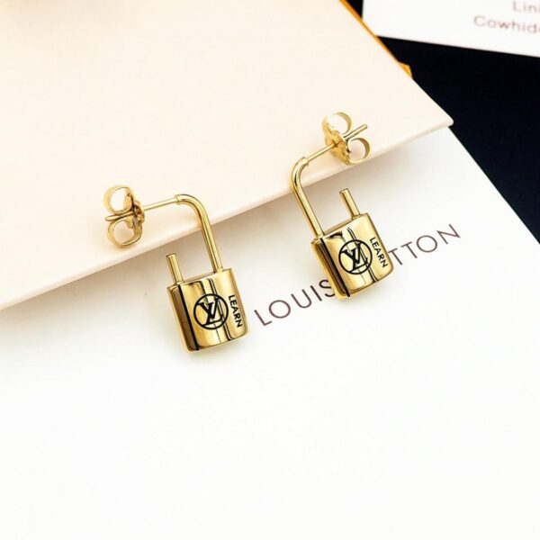 réplica,joyas,joyería,1:1,replica,fake,lujo,barato Pendientes Lockit plateados de edición limitada Charity Lock de Louis Vuitton (2381)