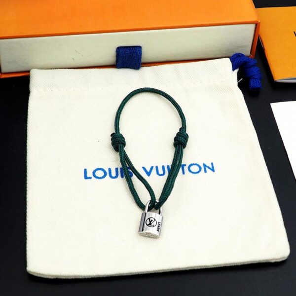 réplica,joyas,joyería,1:1,replica,fake,lujo,barato Pulsera con candado benéfico para parejas de Louis Vuitton, verde oscuro (F255)