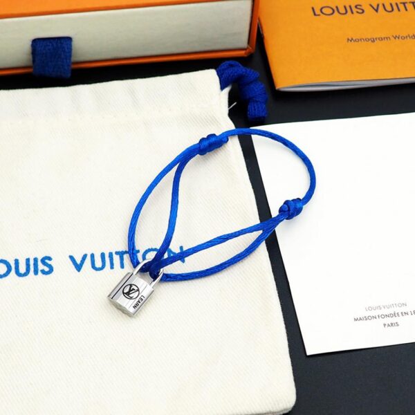 réplica,joyas,joyería,1:1,replica,fake,lujo,barato Pulsera con candado benéfico para parejas de Louis Vuitton azul oscuro (5FF4)