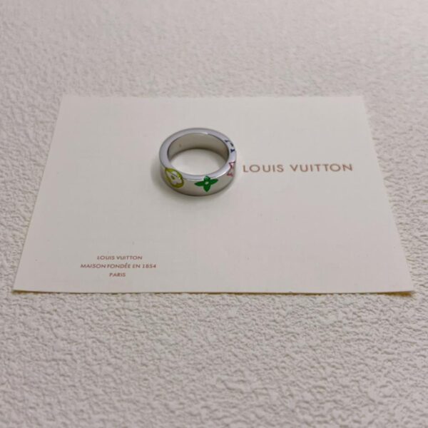 réplica,joyas,joyería,1:1,replica,fake,lujo,barato Louis Vuitton nuevo anillo plateado con logo estampado (5BF1)