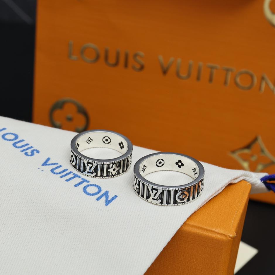 réplica,joyas,joyería,1:1,replica,fake,lujo,barato réplica,joyas,joyería,1:1,replica,fake,lujo,barato Anillos Louis Vuitton para parejas, mismo estilo (AF38)