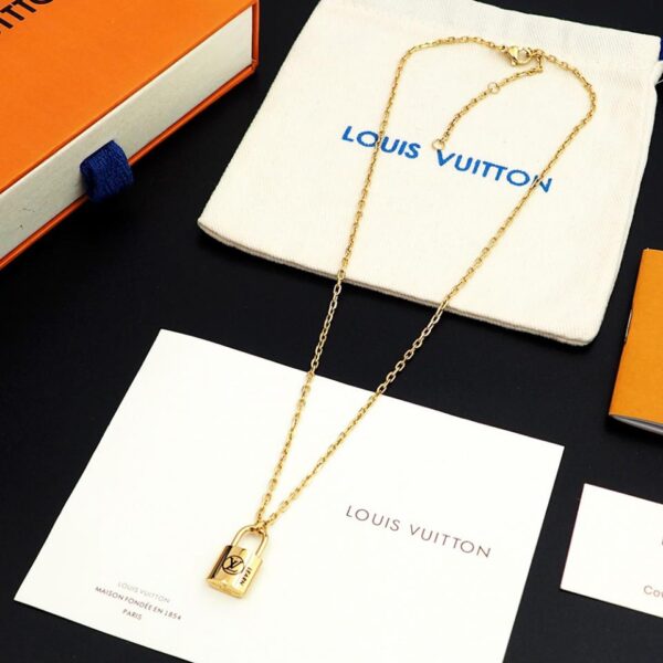 réplica,joyas,joyería,1:1,replica,fake,lujo,barato Collar Lockit plateado de edición limitada Charity Lock de Louis Vuitton (372F)