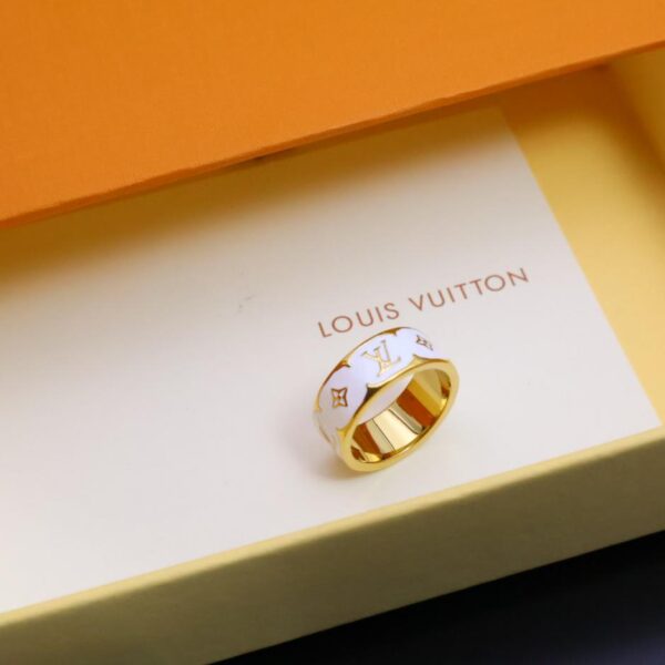 réplica,joyas,joyería,1:1,replica,fake,lujo,barato Louis Vuitton nuevo anillo plateado con estampado de logotipo, talla 6-11 (8D92)