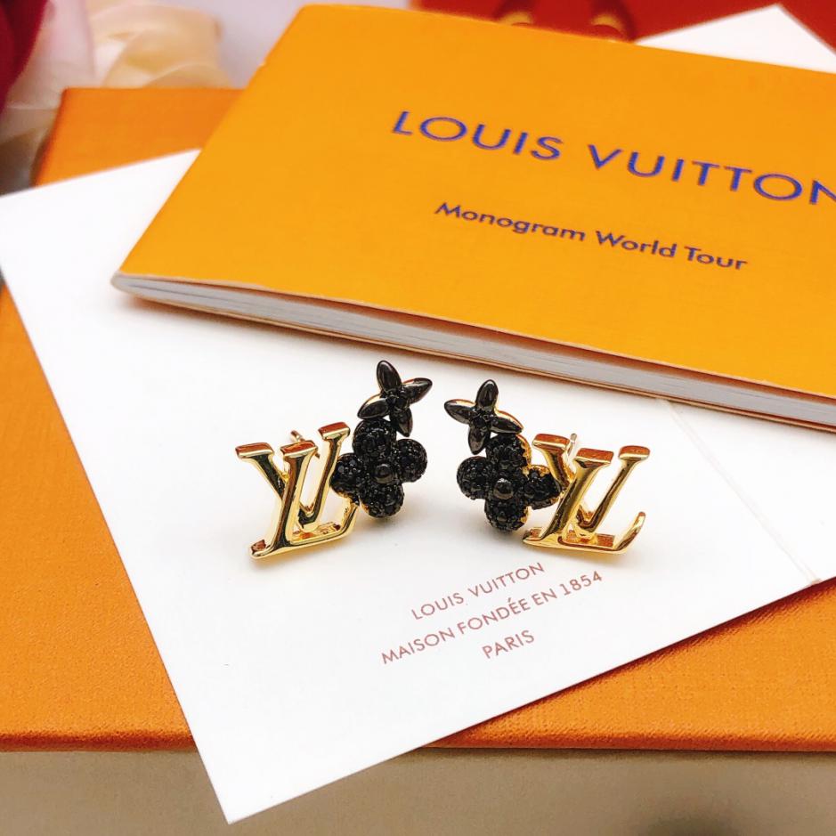 réplica,joyas,joyería,1:1,replica,fake,lujo,barato réplica,joyas,joyería,1:1,replica,fake,lujo,barato Louuis Vuitton últimos aretes de diamantes negros (DE2A)