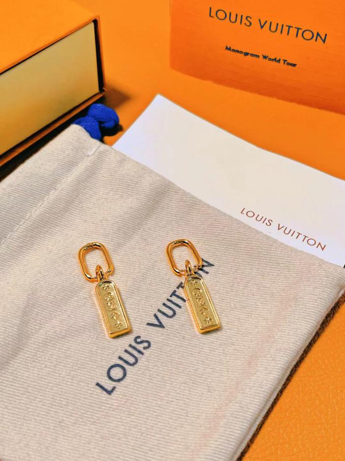 réplica,joyas,joyería,1:1,replica,fake,lujo,barato réplica,joyas,joyería,1:1,replica,fake,lujo,barato Pendientes LES GASTONS VUITTON TAG SINGLE HOOP de oro de 18 quilates (oro) (BDAC)