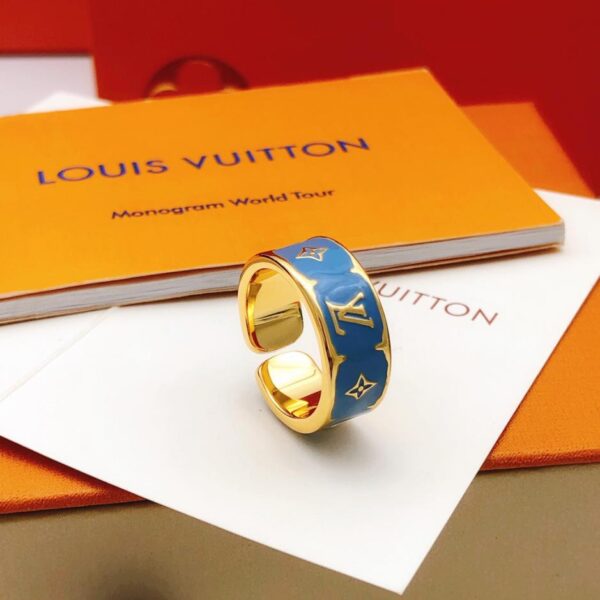 réplica,joyas,joyería,1:1,replica,fake,lujo,barato Louuis Vuitton último anillo de goteo de aceite azul (F850)