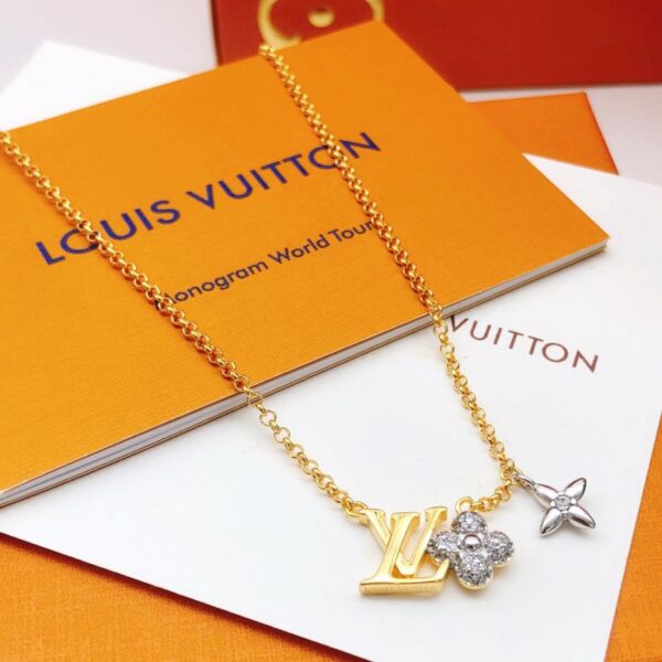 réplica,joyas,joyería,1:1,replica,fake,lujo,barato Louuis Vuitton último collar a juego en oro y plata (058E)