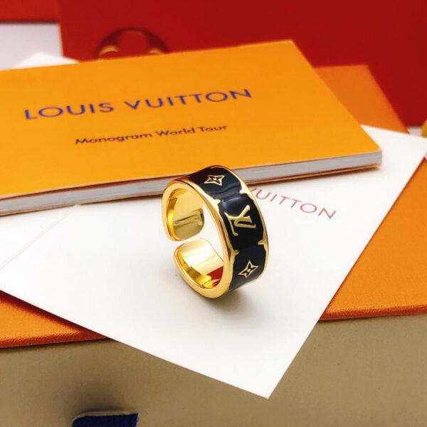réplica,joyas,joyería,1:1,replica,fake,lujo,barato Louuis Vuitton último anillo de goteo de aceite negro (14C8)