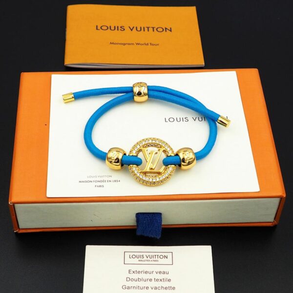 réplica,joyas,joyería,1:1,replica,fake,lujo,barato Pulsera de cordón elástico colorido con diamantes circulares de Louis Vuitton (3100)