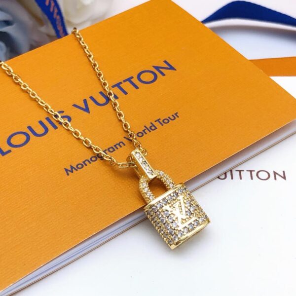 réplica,joyas,joyería,1:1,replica,fake,lujo,barato Louuis Vuitton último collar con candado y diamantes (B887)