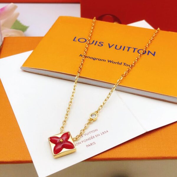 réplica,joyas,joyería,1:1,replica,fake,lujo,barato Louuis Vuitton último collar de nácar rojo (7EFC)
