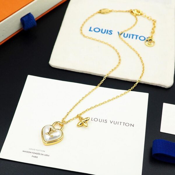 réplica,joyas,joyería,1:1,replica,fake,lujo,barato Collar con candado de corazón de Louis Vuitton (2B27)