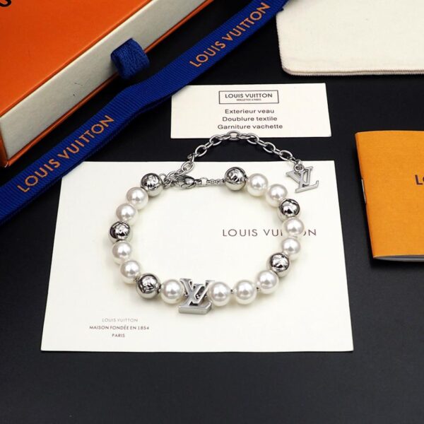 réplica,joyas,joyería,1:1,replica,fake,lujo,barato Pulsera de perlas con monograma de Louis Vuitton (F754)