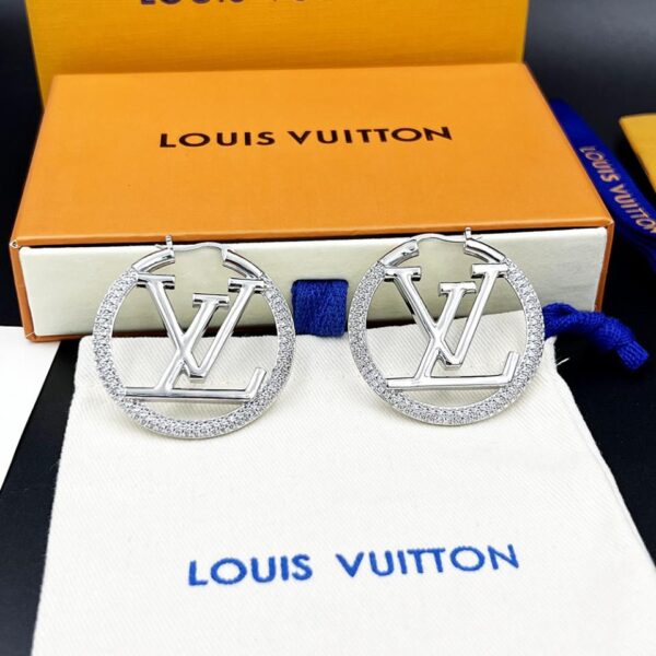 réplica,joyas,joyería,1:1,replica,fake,lujo,barato Collar de aro grande con incrustaciones de cristal y letras de Louuis Vuitton (33BF)