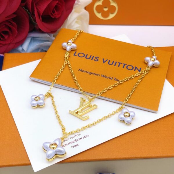 réplica,joyas,joyería,1:1,replica,fake,lujo,barato El último collar de flores de doble capa de Louuis Vuitton (69D3)