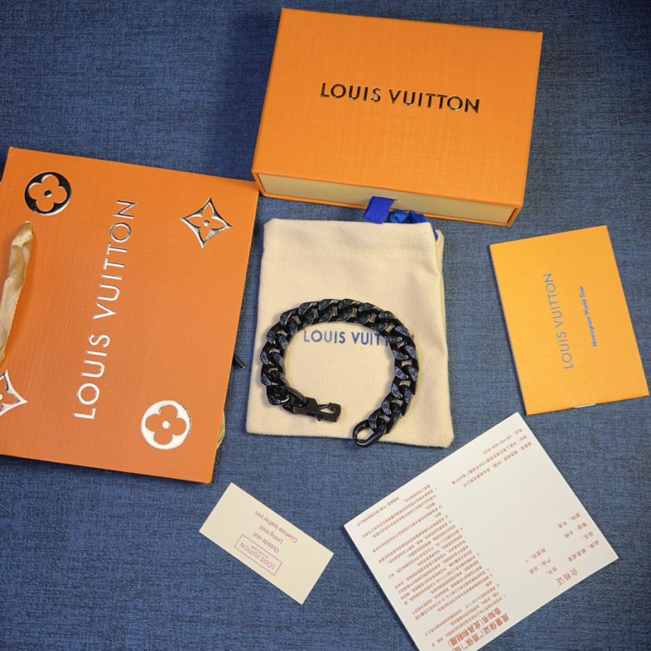 réplica,joyas,joyería,1:1,replica,fake,lujo,barato réplica,joyas,joyería,1:1,replica,fake,lujo,barato Pulsera pareja cadena cubana eslabones louis vuitton (ADEA)