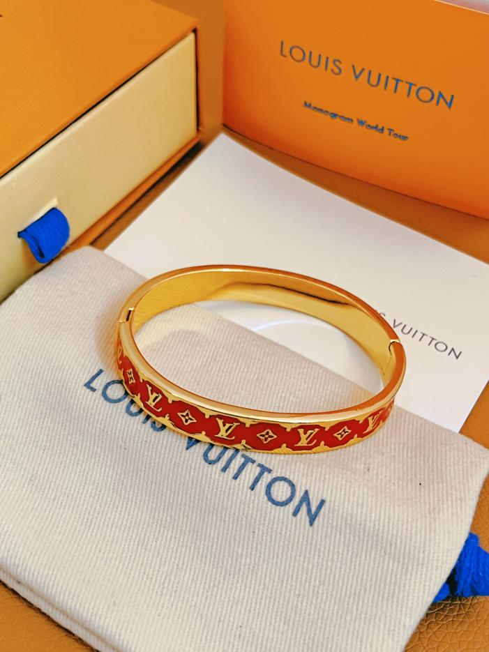 réplica,joyas,joyería,1:1,replica,fake,lujo,barato réplica,joyas,joyería,1:1,replica,fake,lujo,barato Pulsera de esmalte con nanogramas de Louis Vuitton (FB2F)