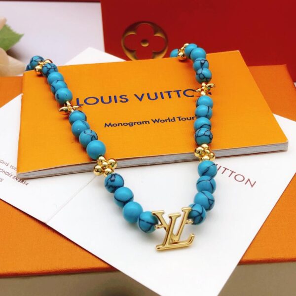 réplica,joyas,joyería,1:1,replica,fake,lujo,barato Louuis Vuitton último collar de perlas azules (9916)