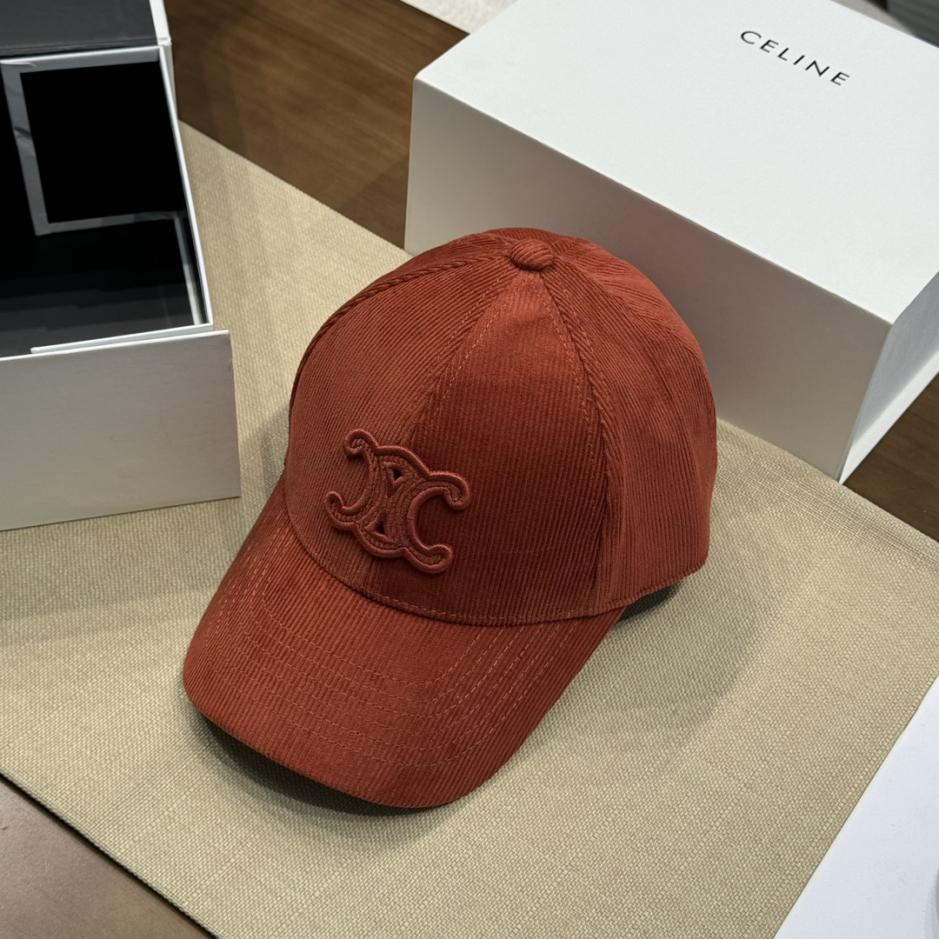 réplica,joyas,joyería,1:1,replica,fake,lujo,barato réplica,joyas,joyería,1:1,replica,fake,lujo,barato Nueva gorra de béisbol de pana con logo Arco de Triunfo de Celine (9B7D)
