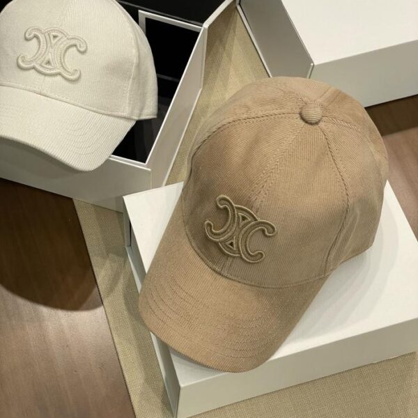 réplica,joyas,joyería,1:1,replica,fake,lujo,barato Nueva gorra de béisbol de pana con el logo del Arco de Triunfo de Celine (F116)