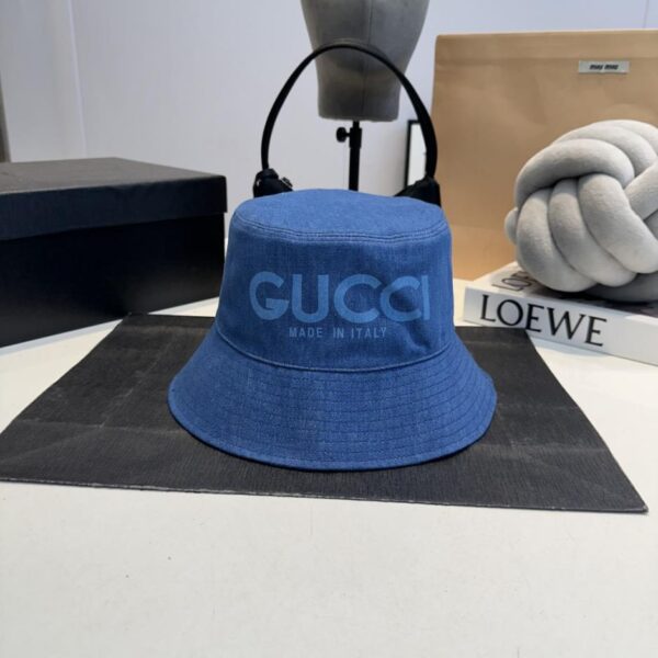 réplica,joyas,joyería,1:1,replica,fake,lujo,barato GUCCI mostrador nuevo sombrero de pescador de mezclilla lavada (27D1)