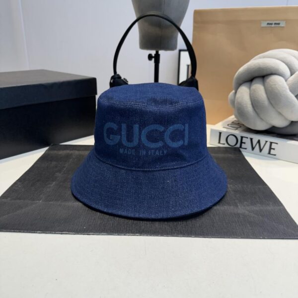 réplica,joyas,joyería,1:1,replica,fake,lujo,barato GUCCI mostrador nuevo sombrero de pescador de mezclilla lavada (EFF8)